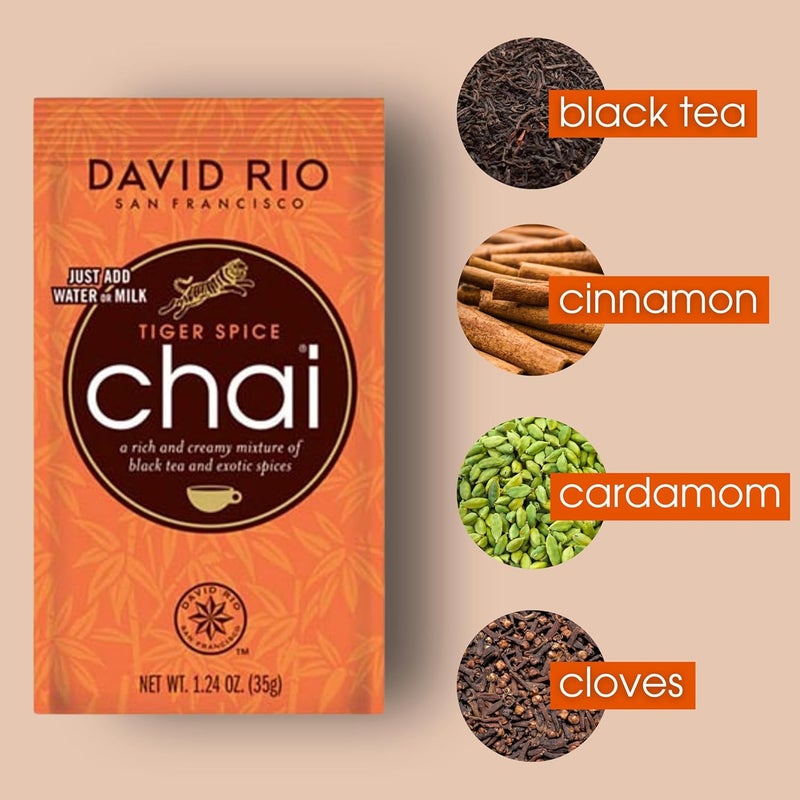David Rio Tiger Spice Chai Tea Latte Mix - Pack of 48 - Image 3